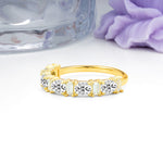 Alternating Round Cut Lab Diamond Half‑Eternity Stackable Wedding Ring - Additional view