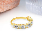 Alternating Round Cut Lab Diamond Half‑Eternity Stackable Wedding Ring - Additional view