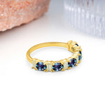 Alternating Round Cut Alexandrite Half‑Eternity Stackable Wedding Ring - Additional view