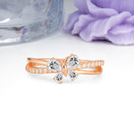 Luminescent Butterfly‑Wing Pear Cut Open‑Shank Lab Diamond Wedding Ring - Additional view