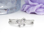 Luminescent Butterfly‑Wing Pear Cut Open‑Shank Lab Diamond Wedding Ring - Additional view