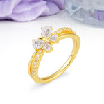 Luminescent Butterfly‑Wing Pear Cut Open‑Shank Moissanite Wedding Ring - Additional view