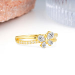 Luminescent Butterfly‑Wing Pear Cut Open‑Shank Lab Diamond Wedding Ring - Additional view