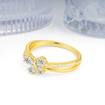 Luminescent Butterfly‑Wing Pear Cut Open‑Shank Lab Diamond Wedding Ring - Additional view