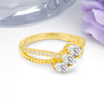 Luxurious Intertwined 4-Prong Oval Cut Moissanite Three-Stone Wedding Ring - Additional view
