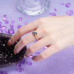 Luxurious And Unique 4 Prong Oval Cut Alexandrite Three Stone Wedding Ring - Additional view