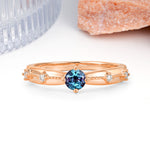 Simply Luxurious 4-Prong Round Cut Alexandrite Wedding Ring - Additional view