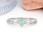 Simply Luxurious 4-Prong Round Cut Fire Opal Wedding Ring - Additional view