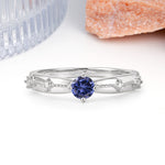 Simply Luxurious 4-Prong Round Cut Tanzanite Wedding Ring - Additional view