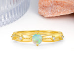 Simply Luxurious 4-Prong Round Cut Fire Opal Wedding Ring - Additional view