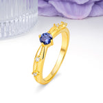 Simply Luxurious 4-Prong Round Cut Tanzanite Wedding Ring - Additional view