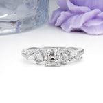 Whimsical Princess Cut Lab Diamond Nature‑Inspired Leaf Engagement Ring - Additional view