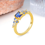 Whimsical Princess Cut Sapphire Nature‑Inspired Leaf Engagement Ring - Additional view