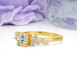 Whimsical Princess Cut Lab Diamond Nature‑Inspired Leaf Engagement Ring - Additional view