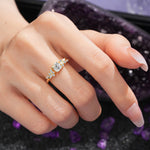Whimsical Princess Cut Lab Diamond Nature‑Inspired Leaf Engagement Ring - Additional view