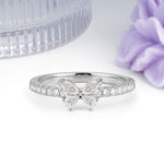 Dazzling Marquise Cut Moissanite Butterfly Single Stackable Wedding Ring - Additional view