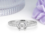 Dazzling Marquise Cut Lab Diamond Butterfly Single Stackable Wedding Ring - Additional view