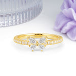 Dazzling Marquise Cut Moissanite Butterfly Single Stackable Wedding Ring - Additional view