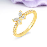 Dazzling Marquise Cut Moissanite Butterfly Single Stackable Wedding Ring - Additional view