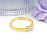 Dazzling Marquise Cut Moissanite Butterfly Single Stackable Wedding Ring - Additional view