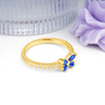 Dazzling Marquise Cut Sapphire Butterfly Single Stackable Wedding Ring - Additional view