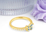 Dazzling Marquise Cut Moss Agate Butterfly Single Stackable Wedding Ring - Additional view