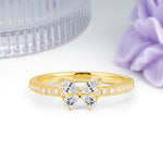 Dazzling Marquise Cut Lab Diamond Butterfly Single Stackable Wedding Ring - Additional view