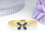 Dazzling Marquise Cut Alexandrite Butterfly Single Stackable Wedding Ring - Additional view