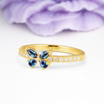 Dazzling Marquise Cut Alexandrite Butterfly Single Stackable Wedding Ring - Additional view