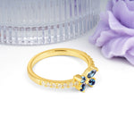 Dazzling Marquise Cut Alexandrite Butterfly Single Stackable Wedding Ring - Additional view
