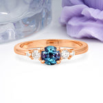Simply Luxurious 4-Prong Round Cut Alexandrite Engagement Ring - Additional view