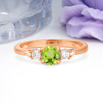 Simply Luxurious 4-Prong Round Cut Peridot Engagement Ring - Additional view