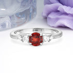 Simply Luxurious 4-Prong Round Cut Garnet Engagement Ring - Additional view