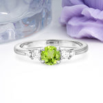 Simply Luxurious 4-Prong Round Cut Peridot Engagement Ring - Additional view