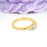 Simply Luxurious 4-Prong Round Cut Moissanite Engagement Ring - Additional view