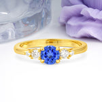 Simply Luxurious 4-Prong Round Cut Sapphire Engagement Ring - Additional view