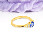Simply Luxurious 4-Prong Round Cut Sapphire Engagement Ring - Additional view