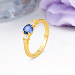 Simply Luxurious 4-Prong Round Cut Sapphire Engagement Ring - Additional view