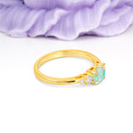 Simply Luxurious 4-Prong Round Cut Fire Opal Engagement Ring - Additional view