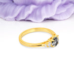 Simply Luxurious 4-Prong Round Cut Black Rutilated Quartz Engagement Ring - Additional view