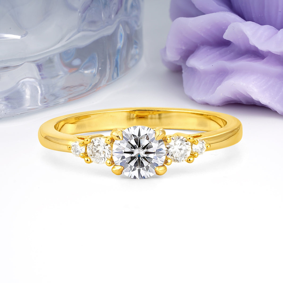 Simply Luxurious 4-Prong Round Cut Lab Diamond Engagement Ring - Additional view