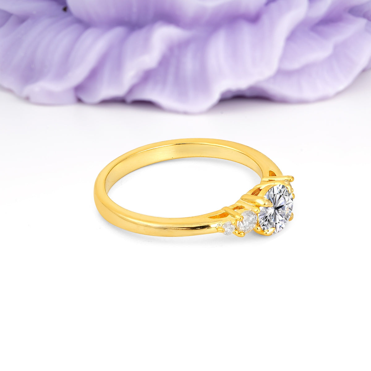 Simply Luxurious 4-Prong Round Cut Lab Diamond Engagement Ring - Additional view