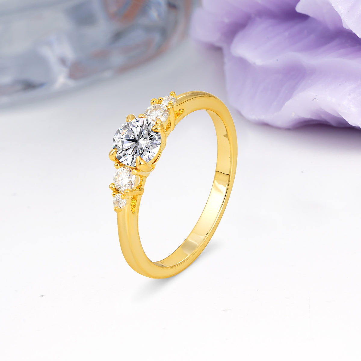 Simply Luxurious 4-Prong Round Cut Lab Diamond Engagement Ring - Additional view