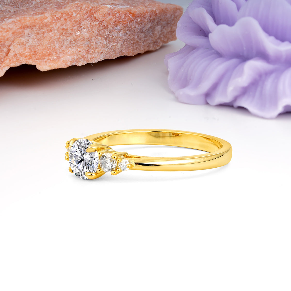 Simply Luxurious 4-Prong Round Cut Lab Diamond Engagement Ring - Additional view
