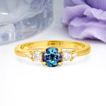 Simply Luxurious 4-Prong Round Cut Alexandrite Engagement Ring - Additional view