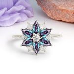 Classic Flower-Shaped 6-Prong Round Cut Alexandrite Engagement Ring - Additional view