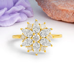 Classic Flower-Shaped 6-Prong Round Cut Moissanite Engagement Ring - Additional view