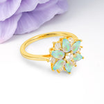 Classic Flower-Shaped 6-Prong Round Cut Fire Opal Engagement Ring - Additional view