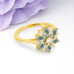 Classic Flower-Shaped 6-Prong Round Cut Moss Agate Engagement Ring - Additional view