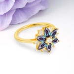 Classic Flower-Shaped 6-Prong Round Cut Alexandrite Engagement Ring - Additional view